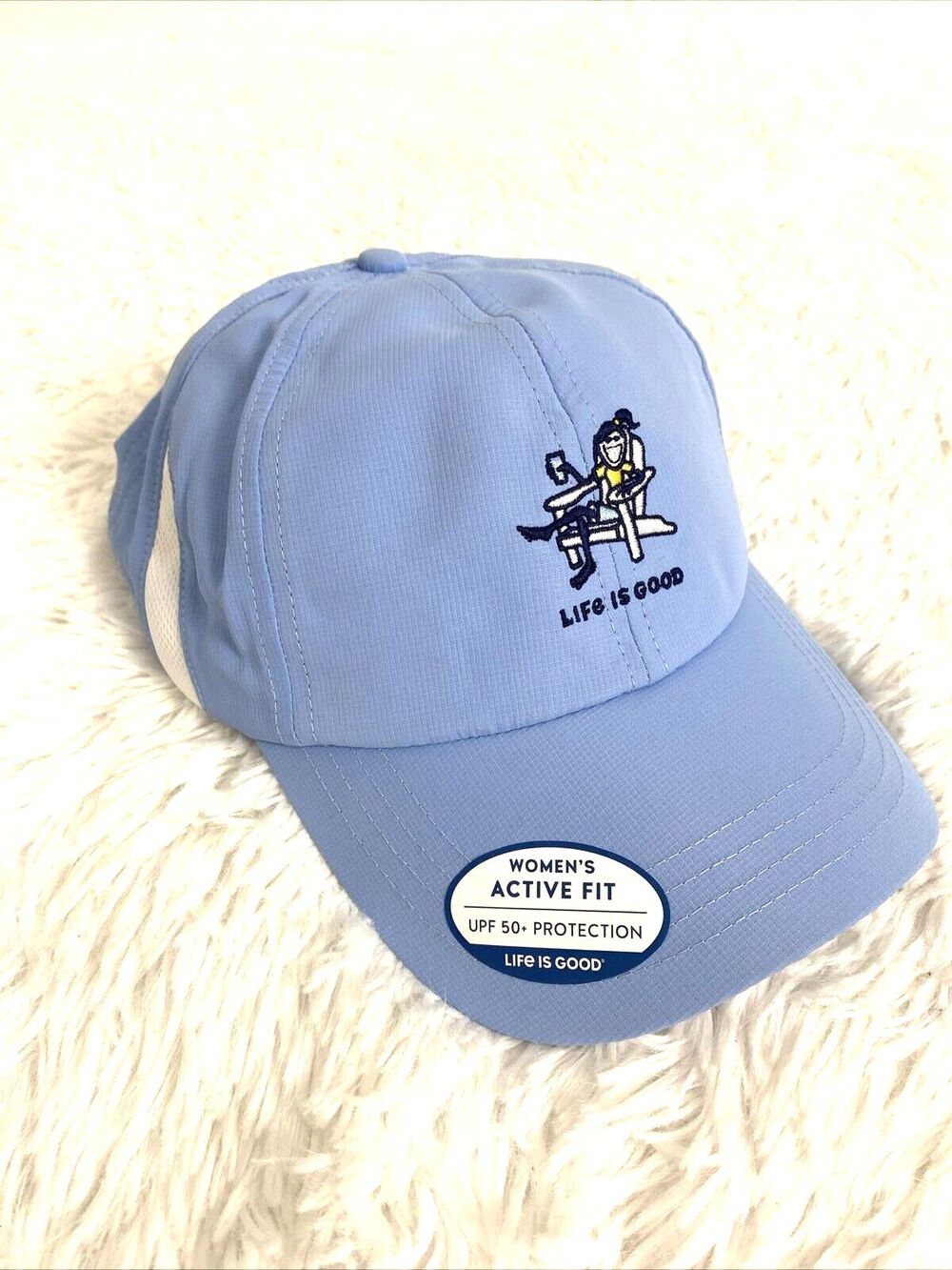 Life is Good Baseball Hat Blue Sky Active Fit Women's UPF 50 Protection